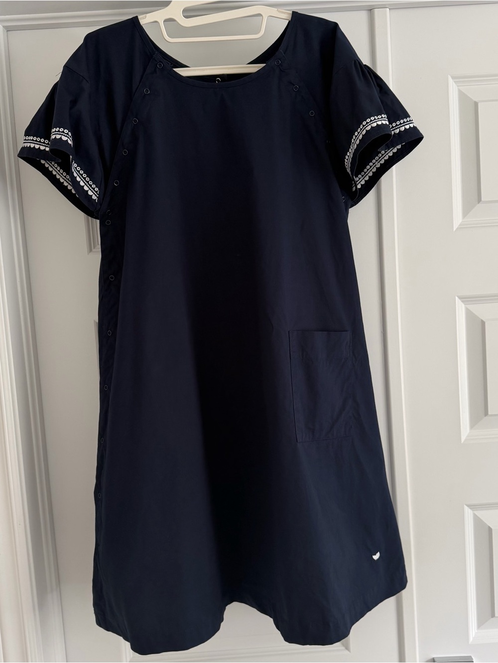 PETITE PLUME Navy Twill Hospital Gown – Women’s S/M – Washed, Never Worn
